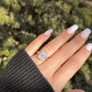 4.5ct radiant cut moissanite vvs1 bezel solid engagement ring size 7